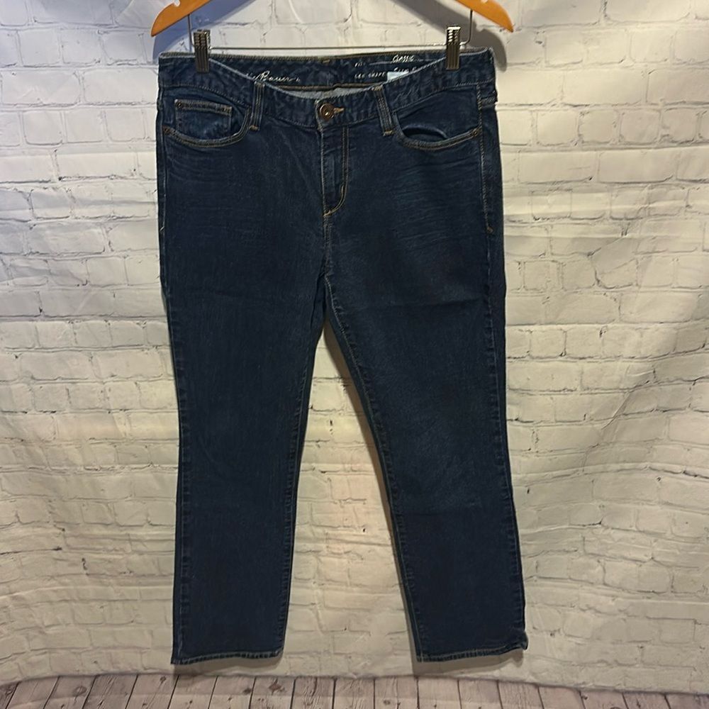 Eddie Bauer Classic Denim Jeans Slim Straight Women’s Size 12S Dark Wash